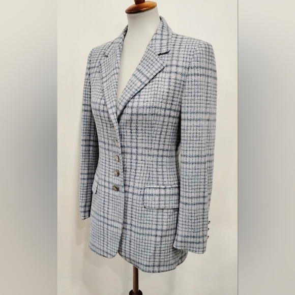 ESCADA PASTEL PLAID CASHMERE JACKET - Picture 3 of 11